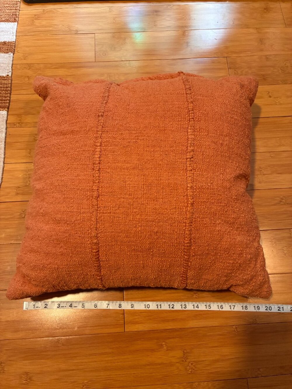 Coral Woven soft throw Pillow Cost Plus World Market boho summer vibes southwest - Picture 2 of 5